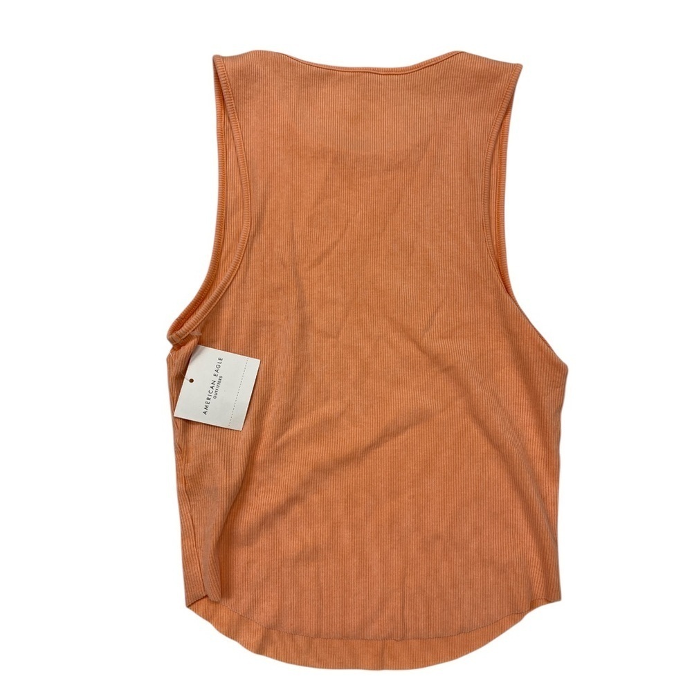 American Eagle Outfitters Orange Fitted Sleeveless Tank Top - Picture 2 of 4